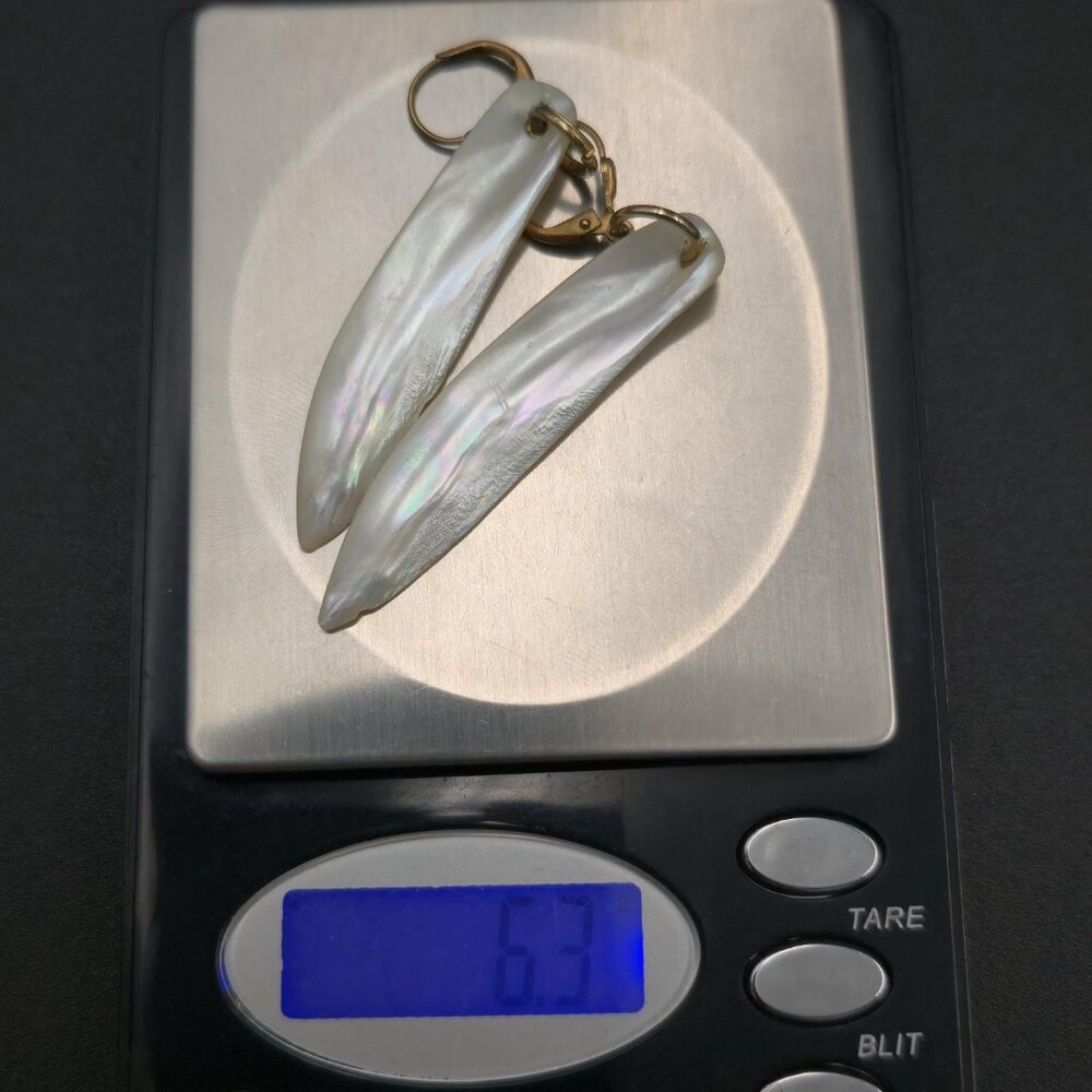 Gold Plated Stick Genuine Pearls Dangle Earrings A7084 - Picture 5 of 5